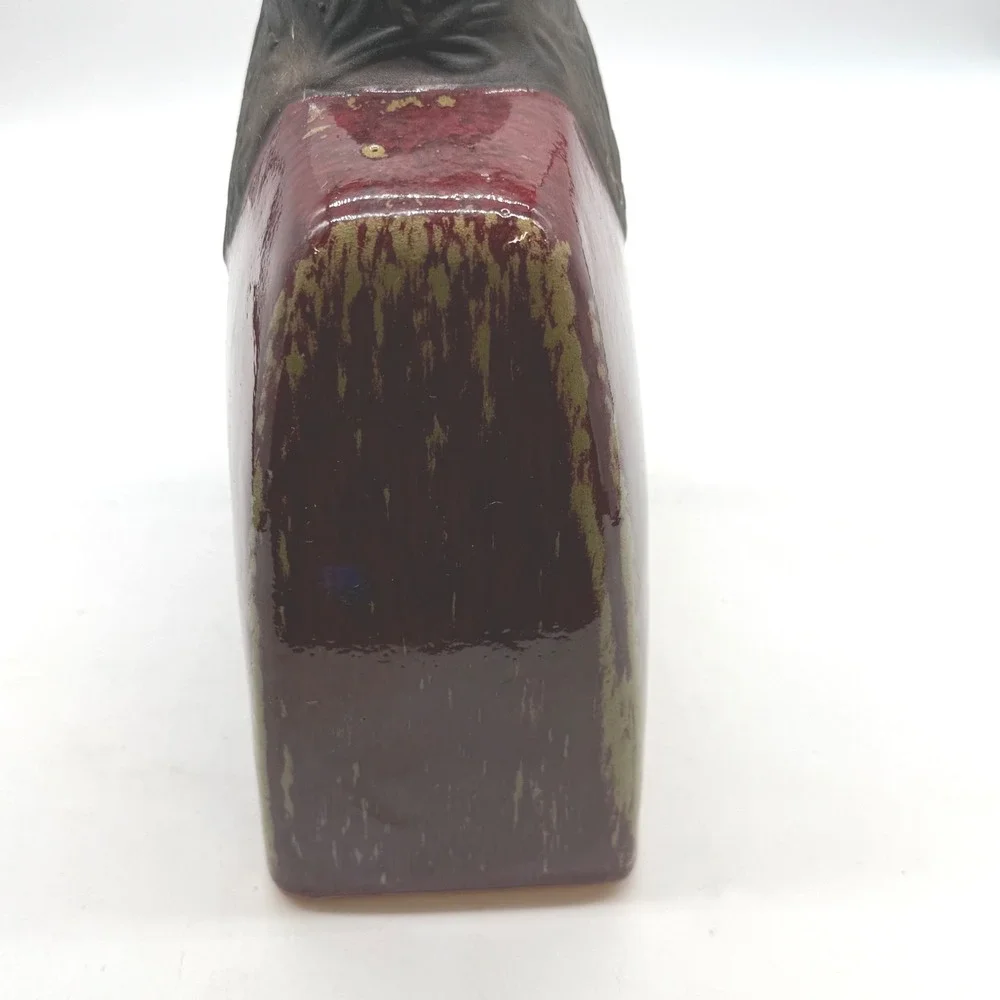Formalities Baum bros Red‎ Glazed Ceramic Planter Pot Vase heavy potery decor